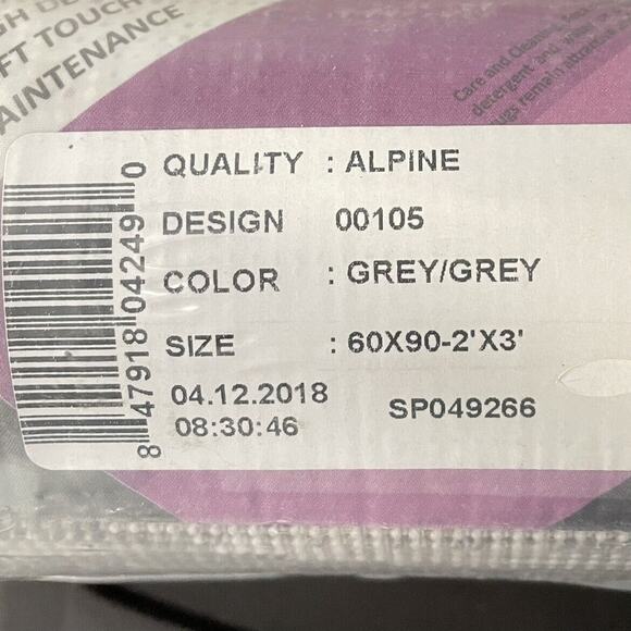 Alpine Collection Grey Black White Curved Circle Lines Mat Rug 2’ x 3’ Set of 2 - Picture 3 of 5